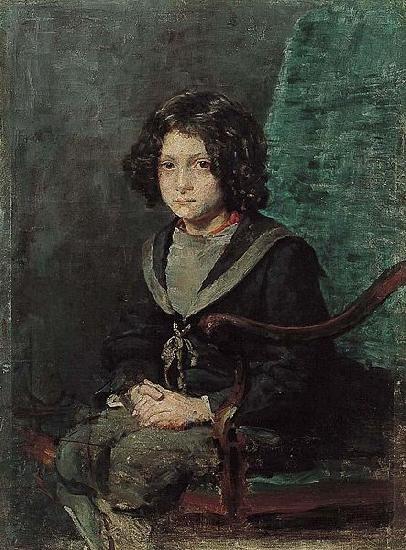 unknow artist Portrait of a Boy in Navy dress